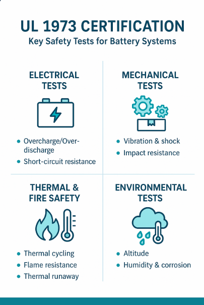UL 1973 Certification Key Safety tests for battery System