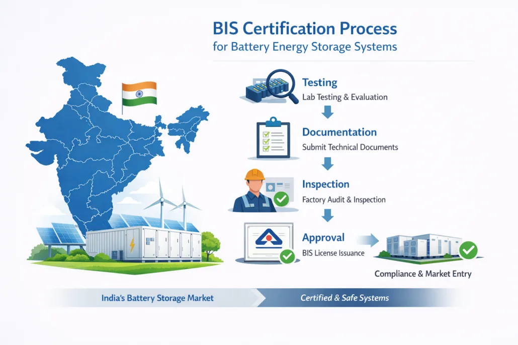 SunLith Energy BIS BESS certifications process in India