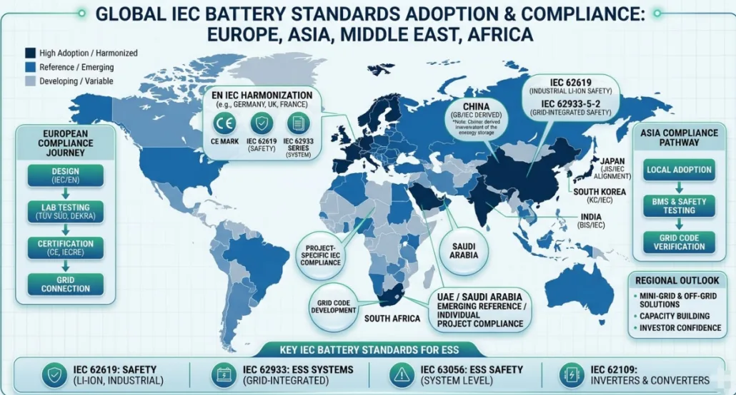 SunLith Energy global adoption of IEC 62619 and IEC battery standards for energy storage systems