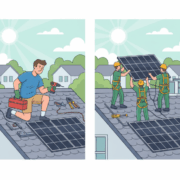 DIY solar panel installation vs professional installation on a rooftop
