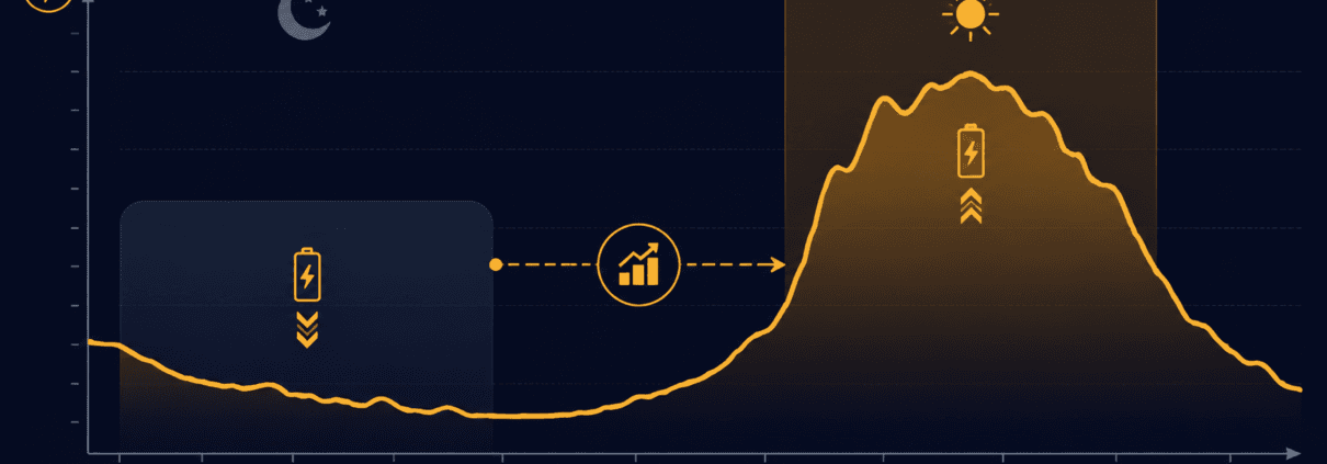 energy-arbitrage-battery-storage - SunLith Energy SunLith Energy Battery energy storage system capturing energy arbitrage price spread