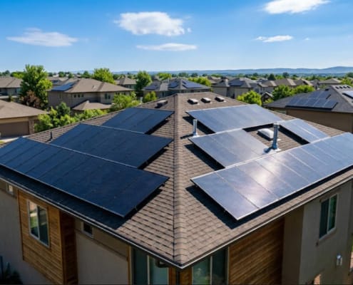 Pros and Cons of Solar Energy - SunLith Energy SunLith Energy Pros and cons of solar energy — rooftop solar panel installation on a home