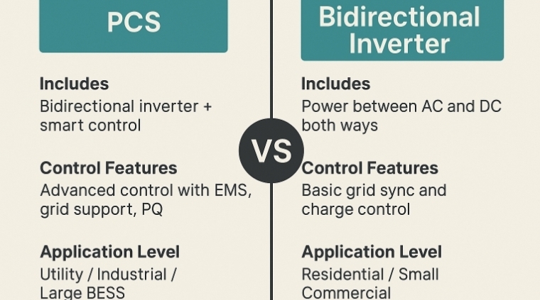 Bidirectional Inverter vs PCS