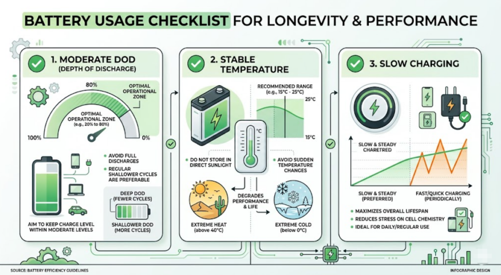 Best practices to extend battery cycle life