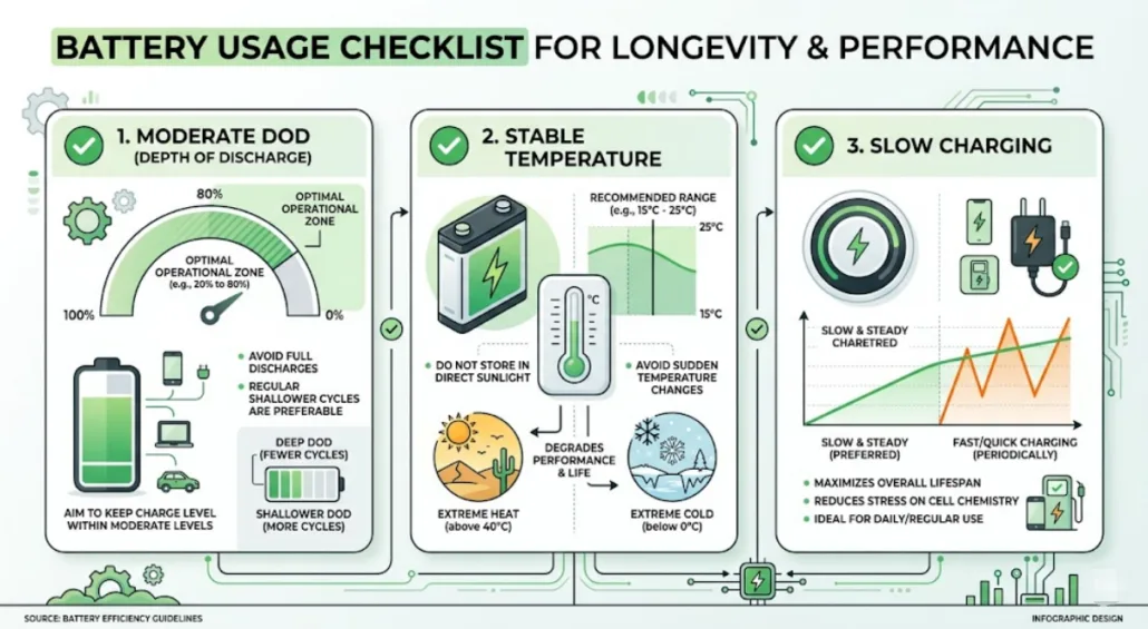 Best practices to extend battery cycle life