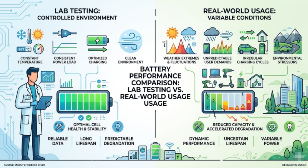 Battery Cycle Standards: Lab vs real world battery performance comparison 