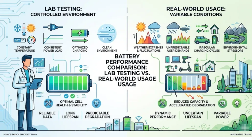 Battery Cycle Standards: Lab vs real world battery performance comparison 