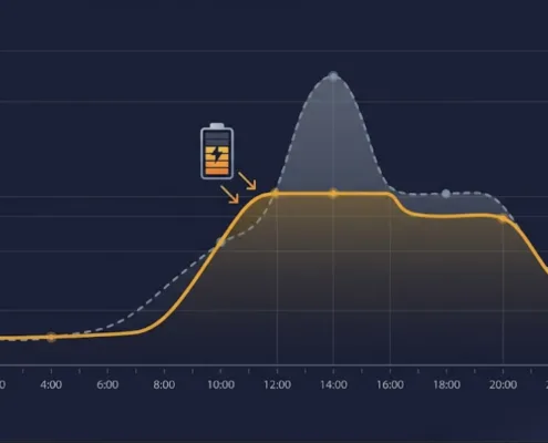 peak-shaving-savings-hero - SunLith Energy SunLith Energy Battery energy storage system reducing peak demand charges for commercial facility