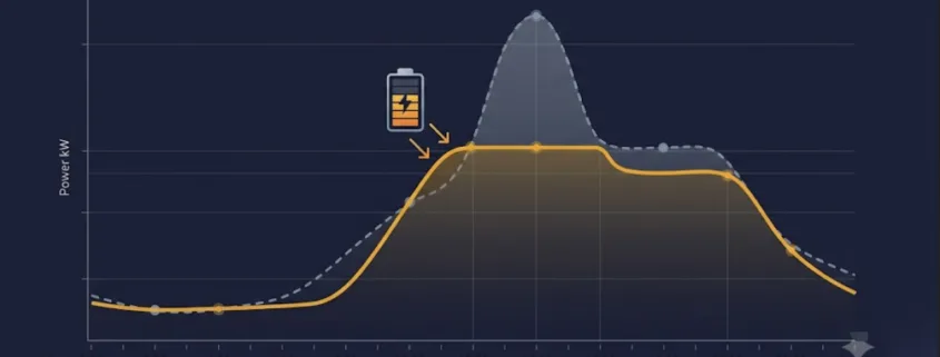 Battery energy storage system reducing peak demand charges for commercial facility