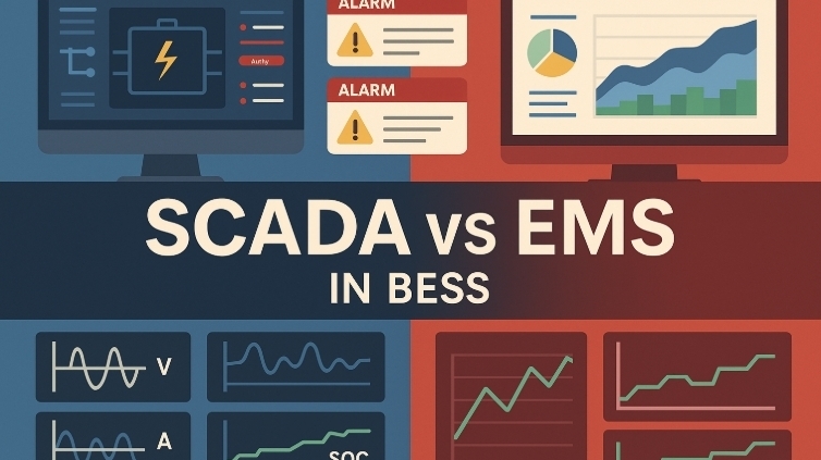 SCADA vs EMS in BESS – Key Differences and Applications in Battery Energy Storage