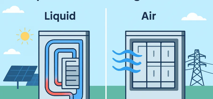 Liquid-vs-Air-Cooling-System-in-BESS - SunLith Energy SunLith Energy Liquid vs Air Cooling System in BESS