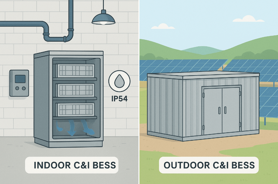 Indoor vs Outdoor Applications of C&I BESS Enclosures