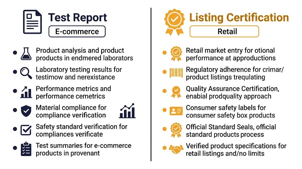 Comparison of UL 2054 Test Report and Listing Certification paths