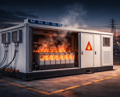 SunLith Energy UL 9540A test method overview showing battery fire propagation evaluation process