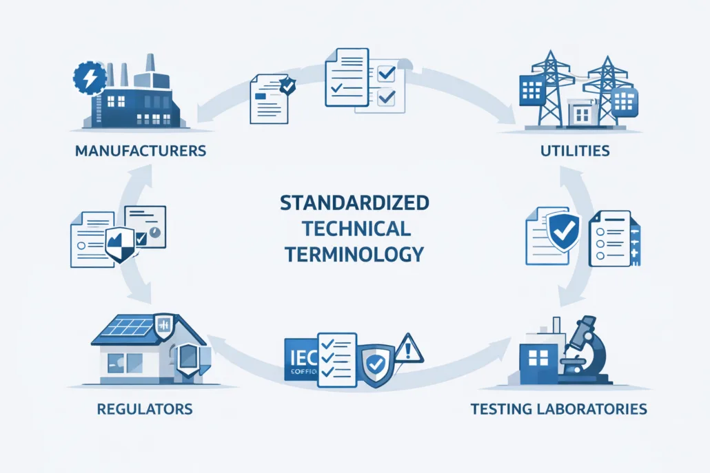 Standardized energy storage terminology used in IEC 62933-1 for global ESS compliance
