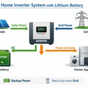 SunLith Energy lithium battery connected to home inverter backup system