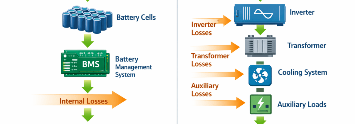  SunLith Energy AC vs DC round trip efficiency comparison in battery energy storage systems