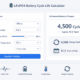 battery-cycle-life-calculator-ui - SunLith Energy SunLith Energy LiFePO4 battery cycle life calculator showing DOD-adjusted lifespan for solar and BESS projects
