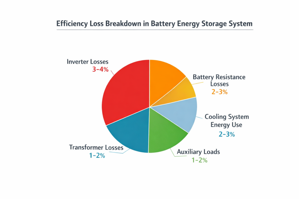 battery energy storage system efficiency loss breakdown chart