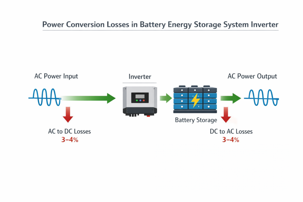 inverter power conversion losses in battery energy storage system