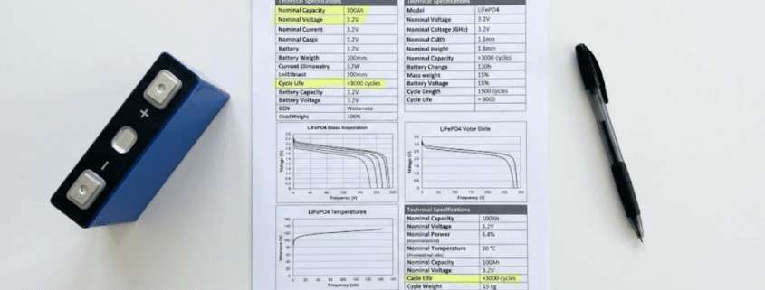 lifepo4-battery-spec-sheet-guide - SunLith Energy SunLith Energy LiFePO4 battery spec sheet with key sections highlighted for buyers