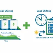 SunLith Energy peak shaving and load shifting combined strategy diagram for commercial and industrial energy cost reduction