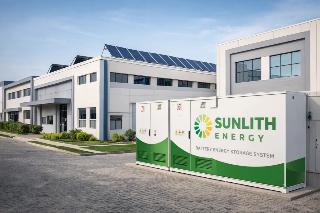 Sunlith Energy BESS System Supporting Peak Shaving and Load Shifting at Indian Commercial Facility - SunLith Energy SunLith Energy Sunlith Energy battery storage system installed at Indian commercial facility for peak shaving and load shifting