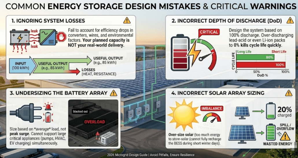 Common mistakes in energy storage system design and calculation