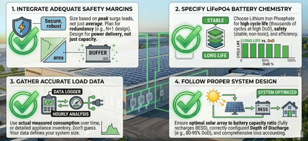 Best practices for battery and solar system sizing