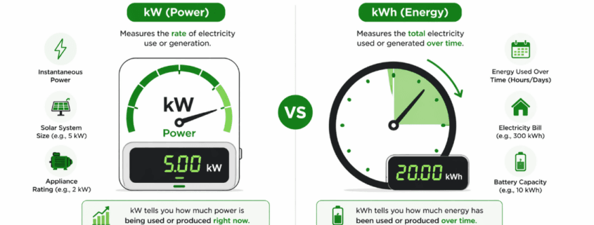  SunLith Energy kWh vs kW explained difference between power and energy