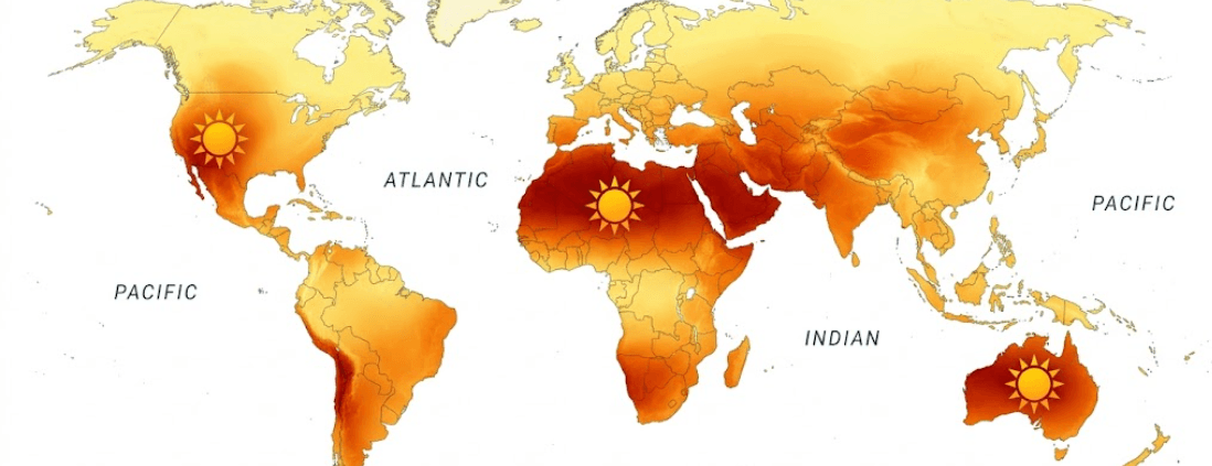  SunLith Energy Peak sun hours map showing solar irradiance by location