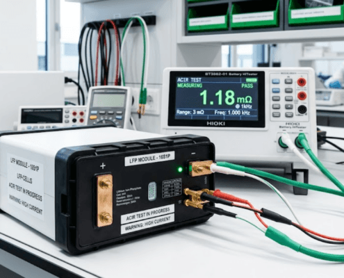 SunLith Energy ACIR LFP Battery Testing at 1kHz using Kelvin method