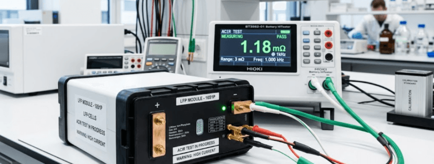  SunLith Energy ACIR LFP Battery Testing at 1kHz using Kelvin method