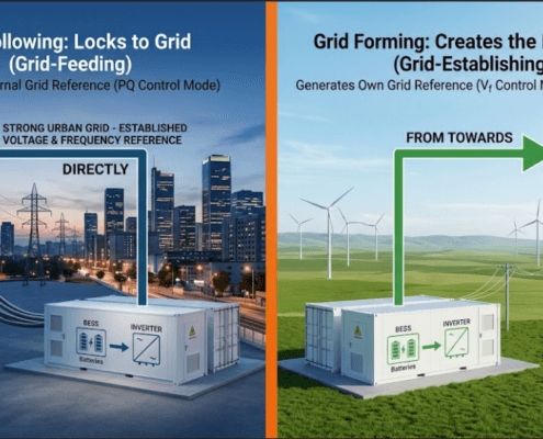 SunLith Energy Grid forming vs grid following BESS side-by-side architecture comparison