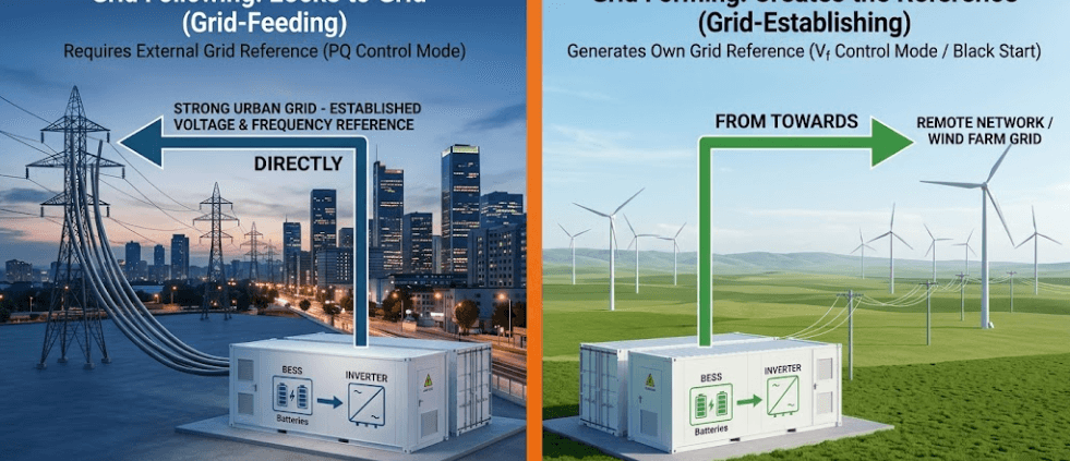 SunLith Energy Grid forming vs grid following BESS side-by-side architecture comparison
