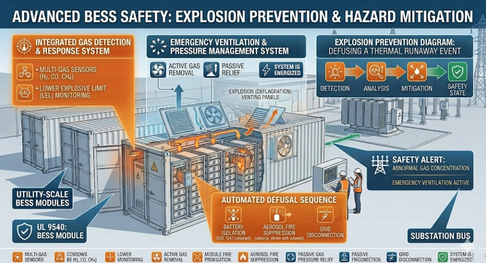 NFPA 69 explosion prevention system in BESS
