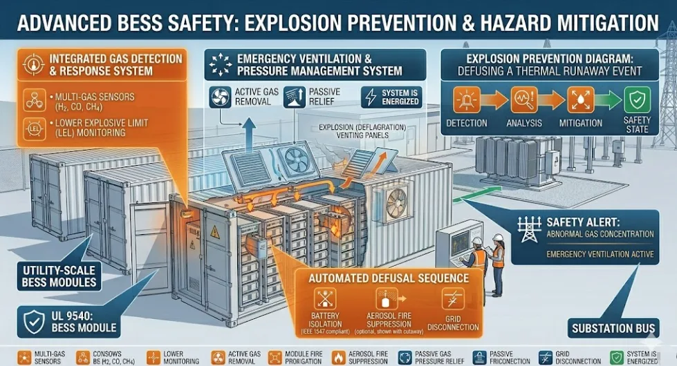 NFPA 69 explosion prevention system in BESS