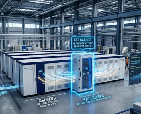 SunLith Energy Static Transfer Switch in a commercial and industrial battery energy storage system
