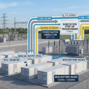 SunLith Energy Battery Energy Storage System providing active and reactive power support for grid stability and power factor correction