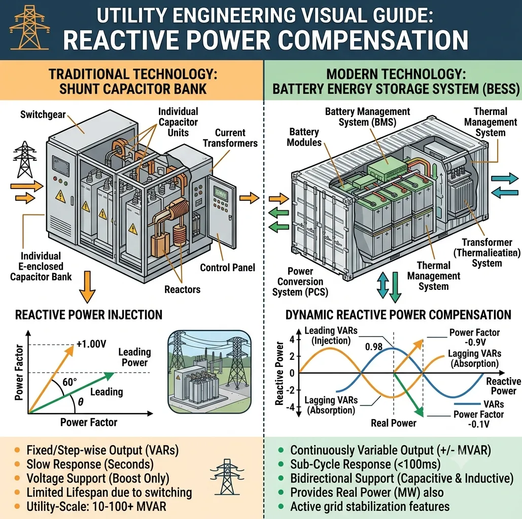 SunLith Energy Comparison of battery energy storage systems and capacitor banks for reactive power compensation