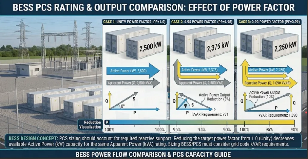 SunLith Energy Power conversion system sizing impact of different power factor requirements
