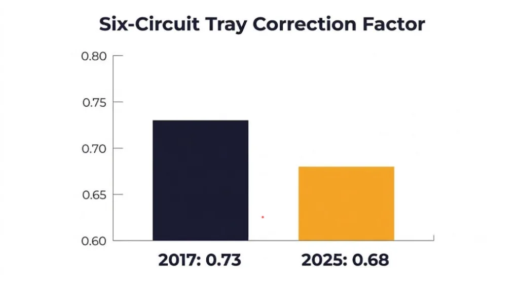 AS/NZS 3008.1.1 cable correction factor changes for tray installation