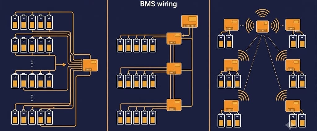 bms-architecture-centralised-modular-wireless-feature-sunlith - SunLith Energy SunLith Energy BMS Architecture Centralised vs Modular (Master-Slave) vs Wireless BMS for BESS
