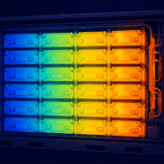 SunLith Energy Temperature gradient heat map across a BESS battery rack