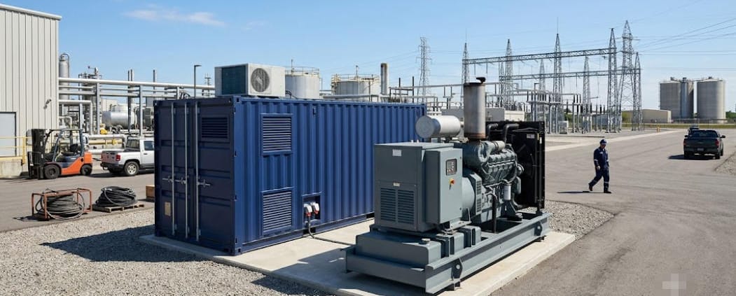 SunLith Energy diesel generator replacement with BESS container installation