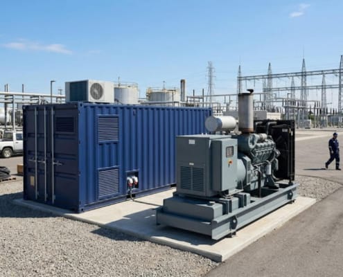 SunLith Energy diesel generator replacement with BESS container installation
