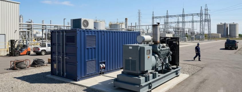 diesel generator replacement with BESS container installation
