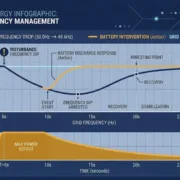 Fast Frequency Response in Battery Energy Storage Systems - SunLith Energy SunLith Energy Fast Frequency Response BESS stabilizing grid frequency graph