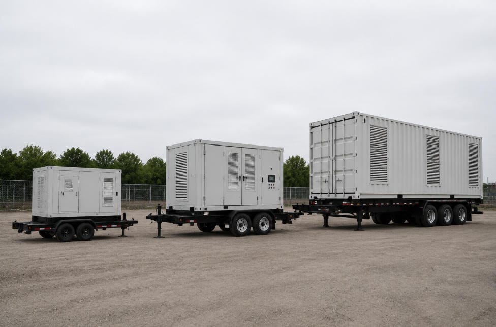 Mobile BESS Chassis and Sizing Options - SunLith Energy SunLith Energy Mobile BESS chassis options from compact flatbed to container semi-trailer