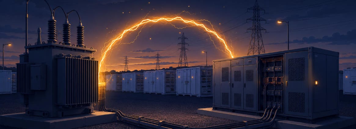 SunLith Energy PCS overvoltage protection coordination between transformer and inverter at a BESS site